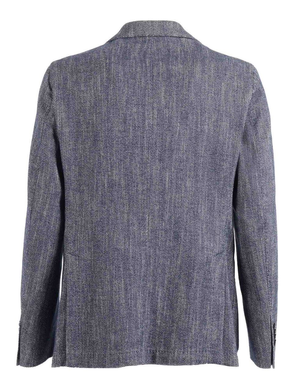 L.B.M 1911 Textured Double Breasted Cotton Jacket Grijs