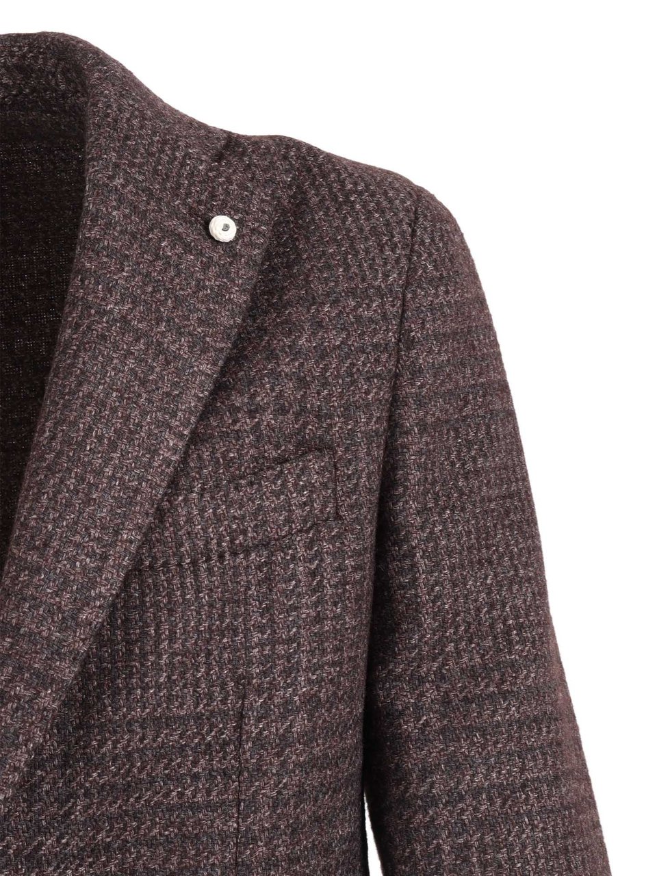 L.B.M 1911 Checkered Cashmere Silk Tailored Jacket Grijs