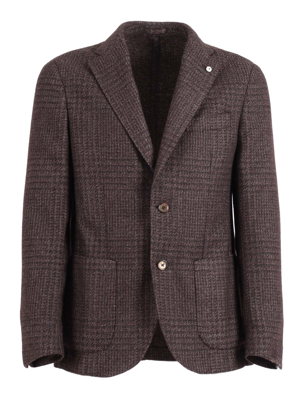 L.B.M 1911 Checkered Cashmere Silk Tailored Jacket Grijs