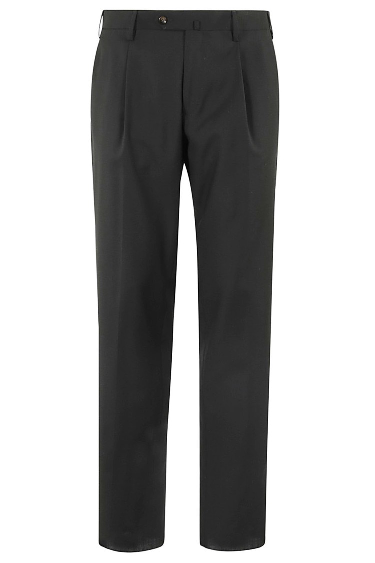 L.B.M 1911 Tailored Black Wool Pants With Classic Design Zwart