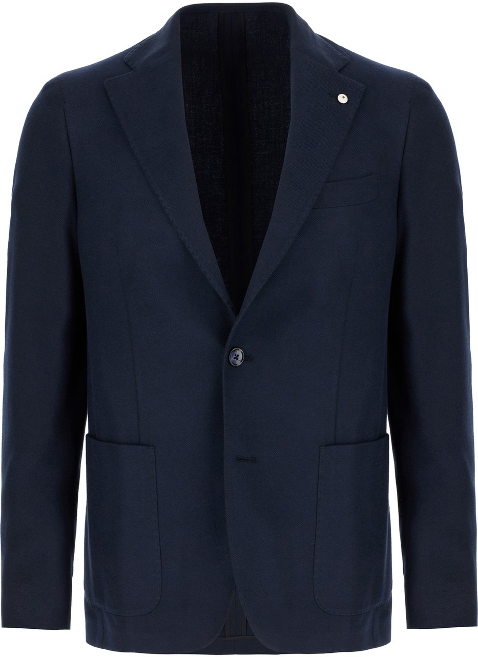 L.B.M 1911 L.b.m. 1911 Navy blue cotton blazer Blauw