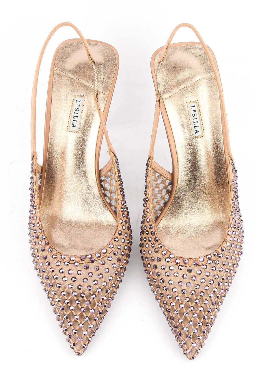 Le Silla Chanel Gilda Pump Strass Nude Beige