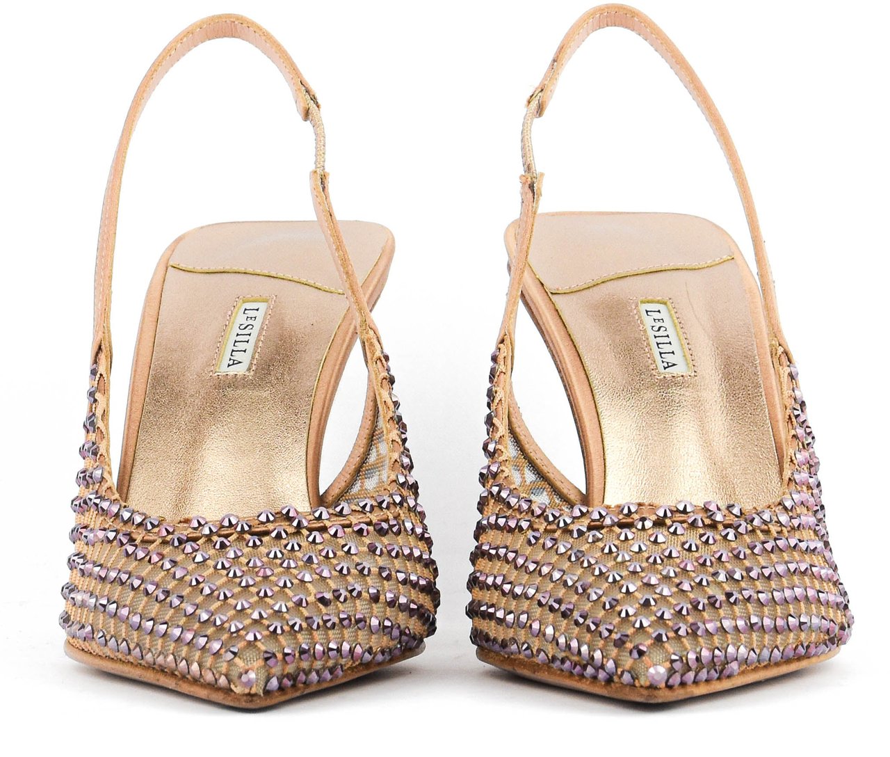 Le Silla Chanel Gilda Pump Strass Nude Beige