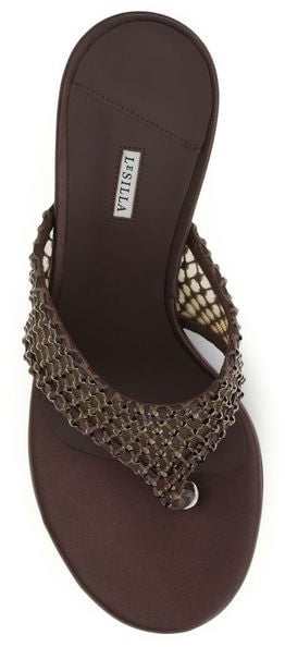 LE SILLA Brown Goatskin Stiletto Heel Sandals Bruin