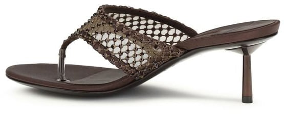 LE SILLA Brown Goatskin Stiletto Heel Sandals Bruin