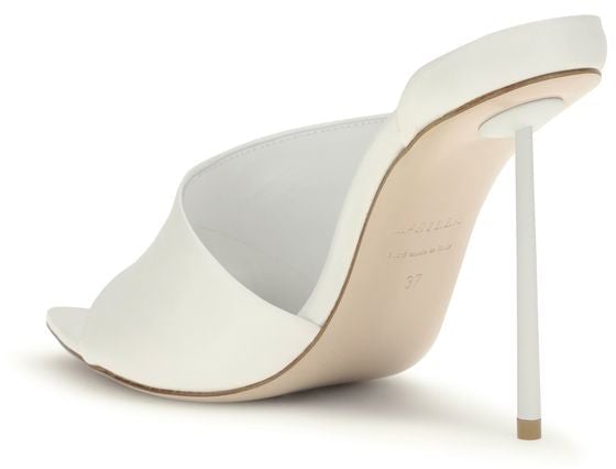 LE SILLA White Calf Leather Bos Taurus Stiletto Heel Sandals Wit