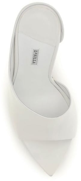 LE SILLA White Calf Leather Bos Taurus Stiletto Heel Sandals Wit
