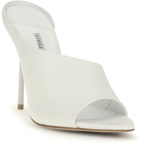 LE SILLA White Calf Leather Bos Taurus Stiletto Heel Sandals Wit