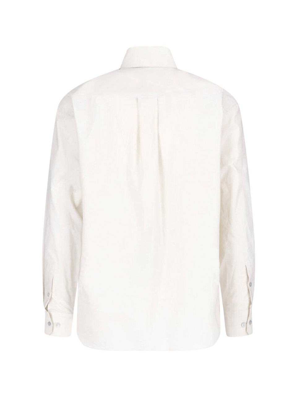 Lemaire Cream Classic Collar Cotton Silk Shirt Wit