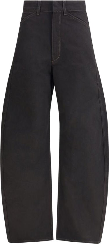Lemaire Black Cotton Casual Pants Zwart