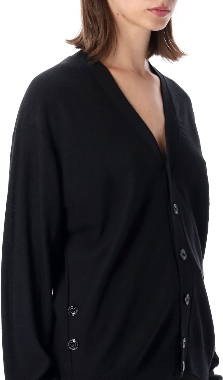 Lemaire Relaxed Twisted Cardigan Nero Zwart