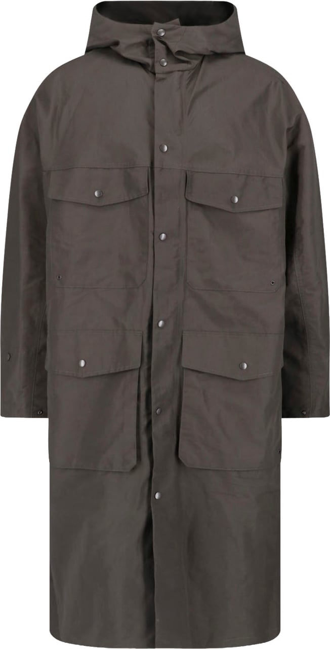 Lemaire Brown Long Straight Utilitarian Hooded Jacket Bruin