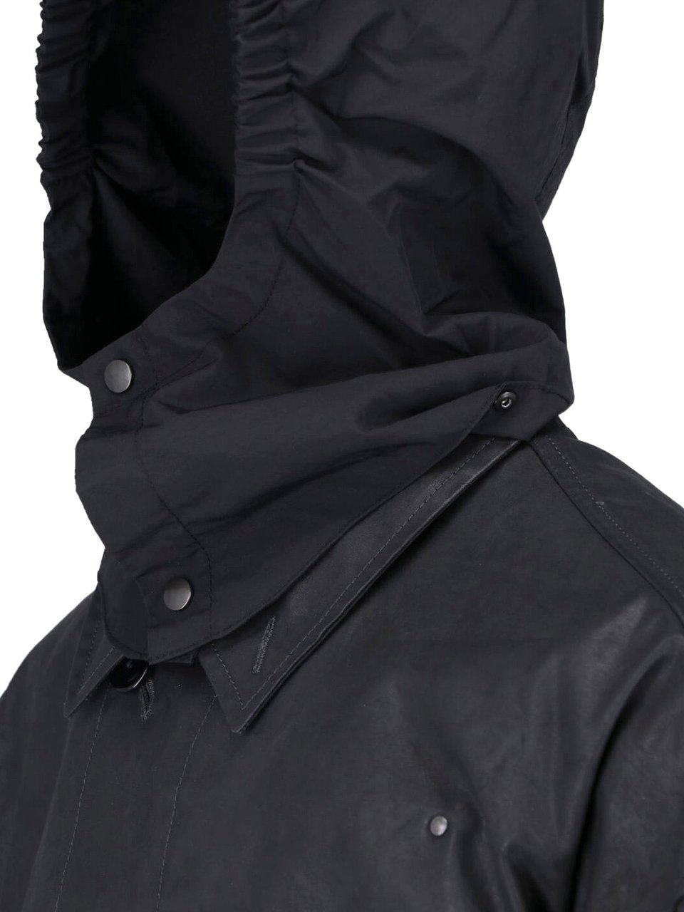 Lemaire Black Hooded Straight-Cut Casual Jacket Zwart