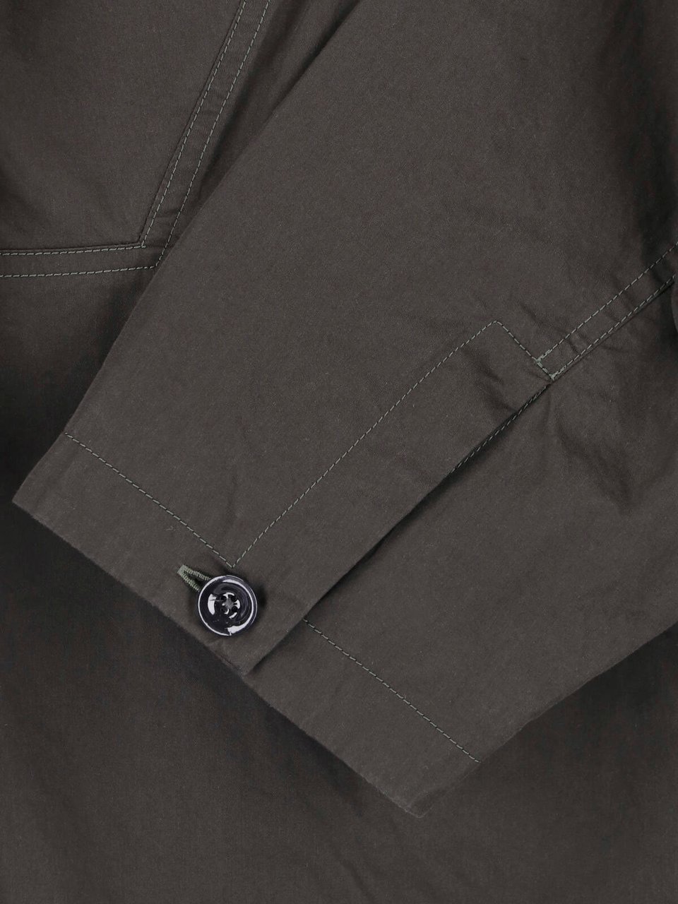 Lemaire Grey Funnel Neck Boxy Cropped Hooded Sweatshirt Grijs