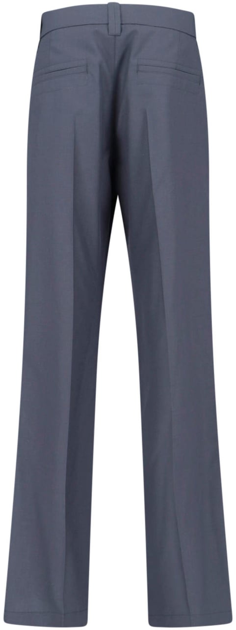 Lemaire Gray Tailored Wool Blend Straight Trousers Grijs