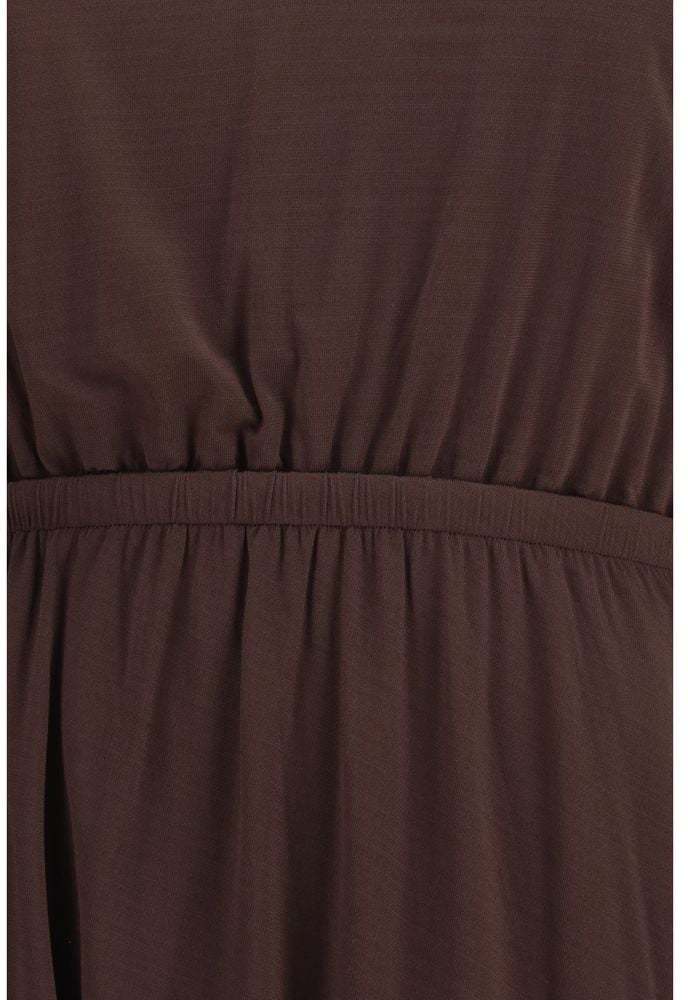 Lemaire Double-Layer Draped Midi Dress with Unique Asymmetrical Hem Zwart