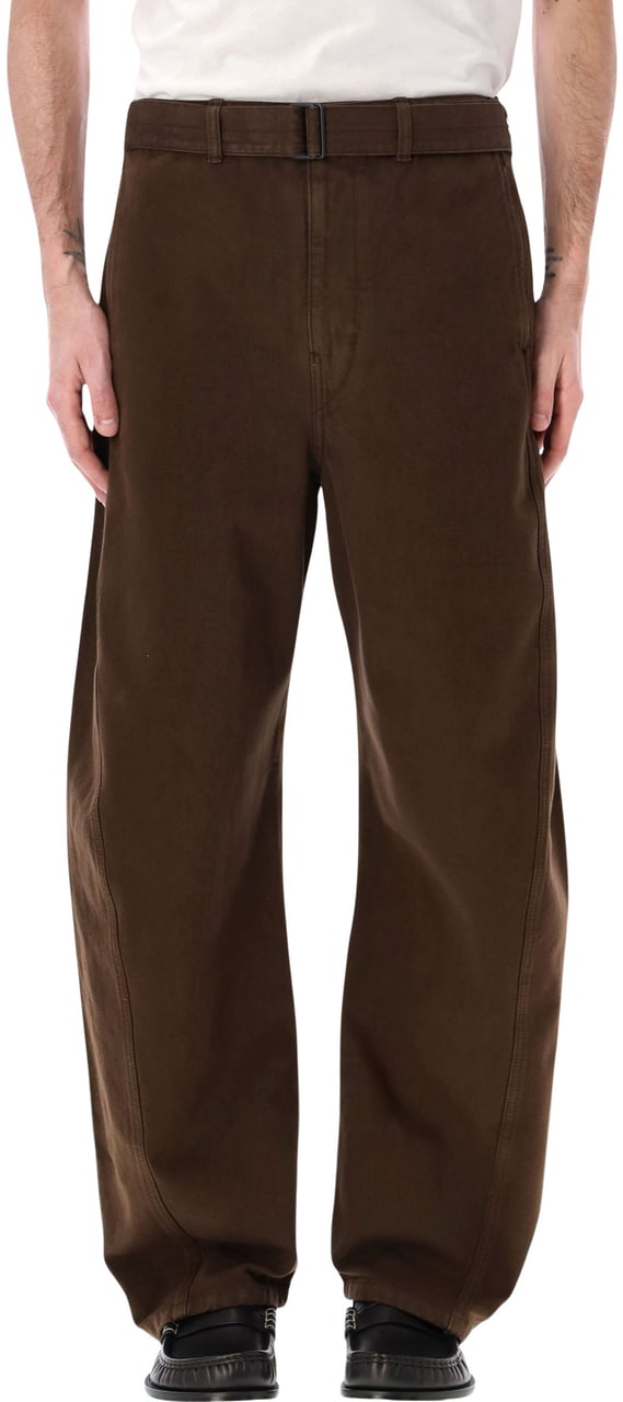 Lemaire Twisted Belted Pant Marrone Bruin