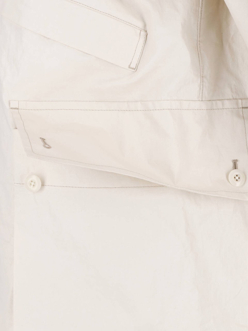 Lemaire White Technical Linen Hooded Waterproof Jacket Neutraal