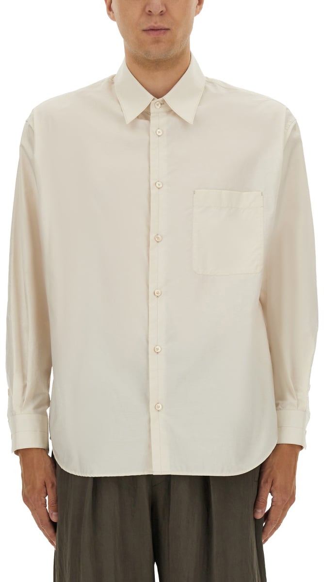 Lemaire COTTON AND SILK SHIRT Beige