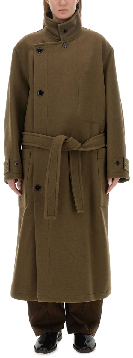 Lemaire BELTED COAT Bruin