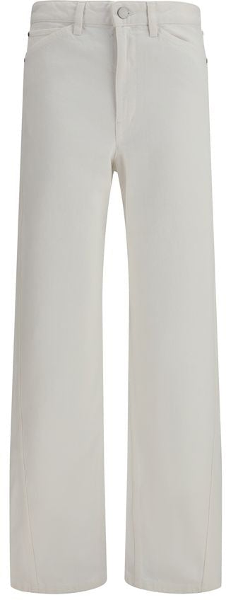 Lemaire White Cotton Casual Pants Wit