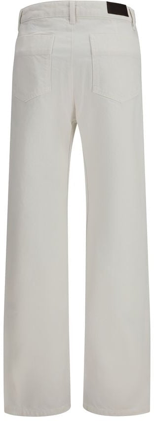 Lemaire White Cotton Casual Pants Wit