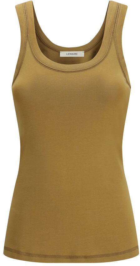 Lemaire Brown Cotton Tank Tops Bruin