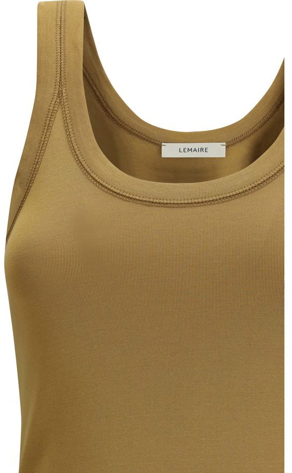 Lemaire Brown Cotton Tank Tops Bruin