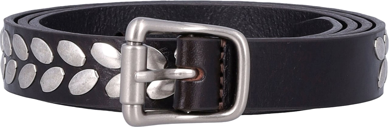 Lemaire Lemaire dark brown Almond Studs Leather Belt Bruin