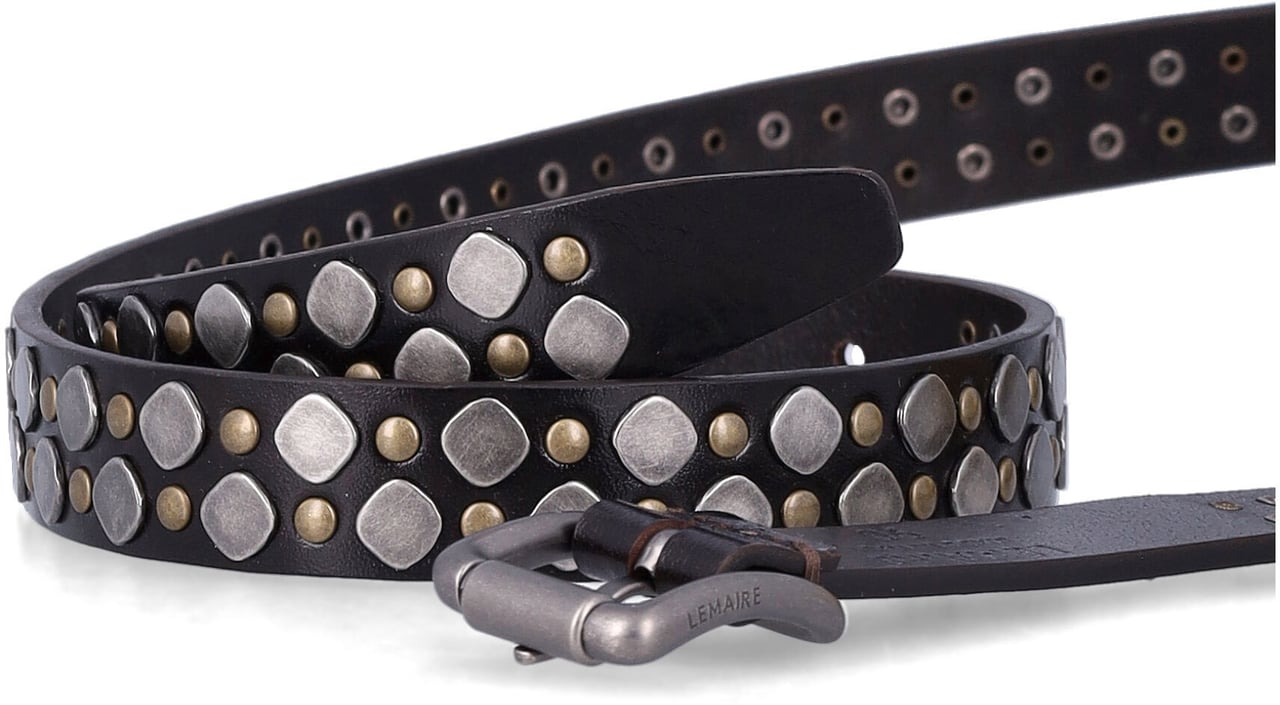 Lemaire Rio Studs Belt Dk Brown Bruin