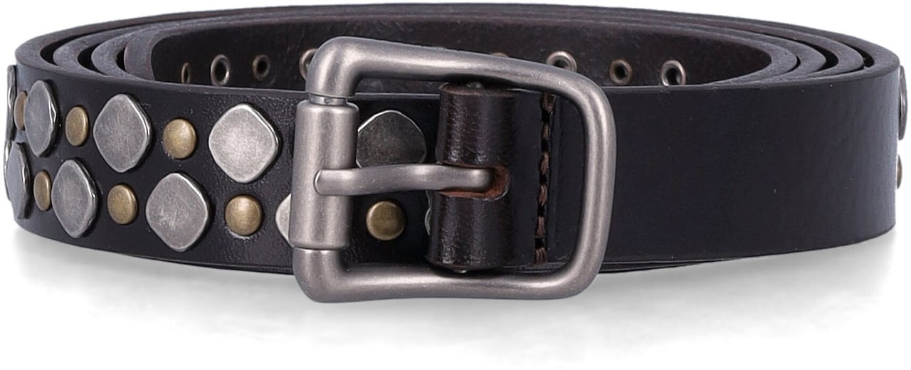 Lemaire Rio Studs Belt Dk Brown Bruin