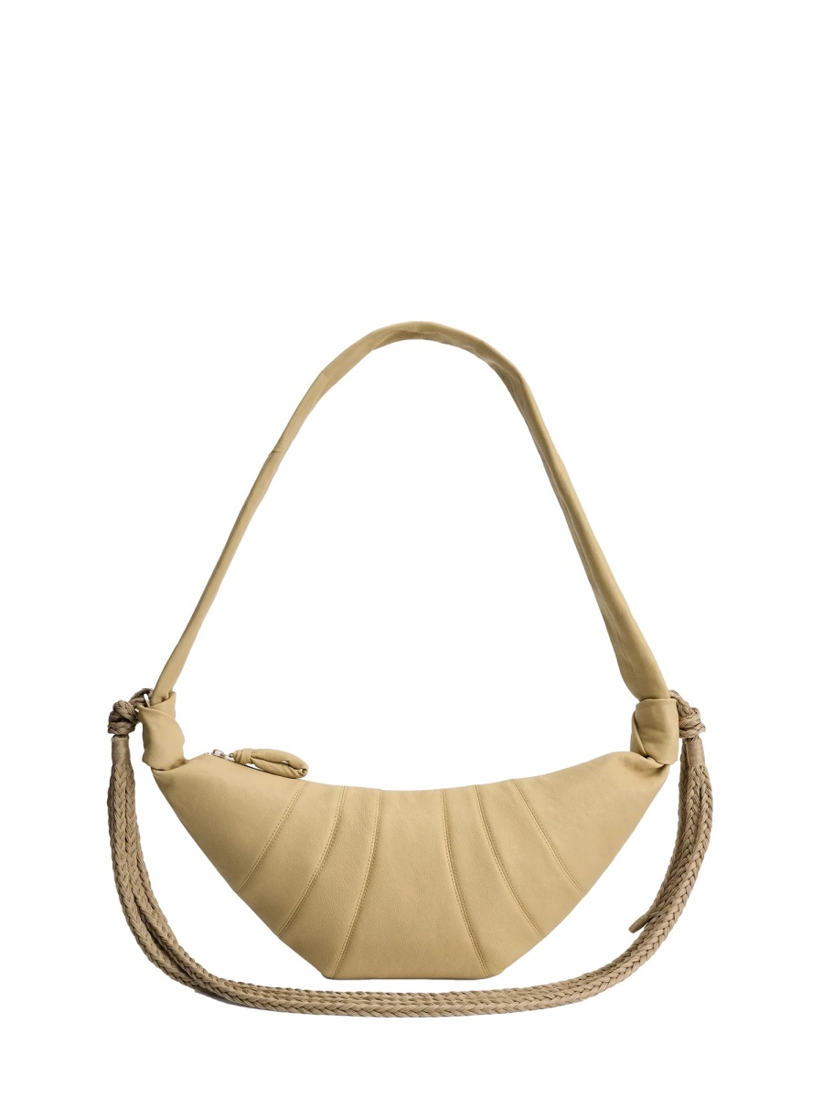 Lemaire Brown Buffalo Leather Crescent Shoulder Bag Neutraal