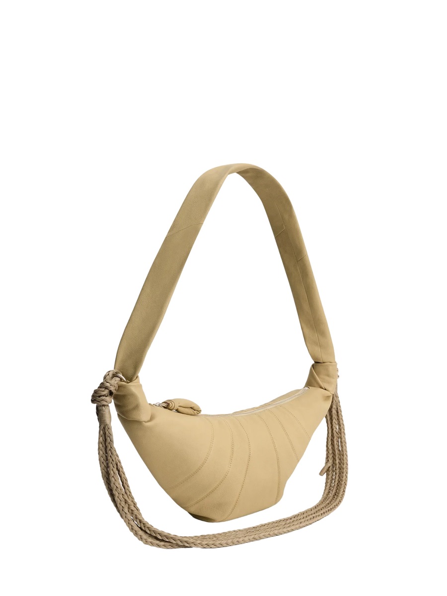 Lemaire Brown Buffalo Leather Crescent Shoulder Bag Neutraal