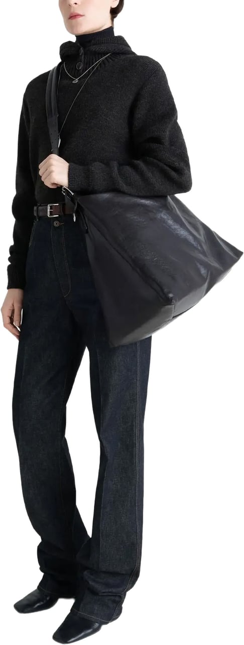 Lemaire Belted Hobo Bag Dark Chocolate Bruin
