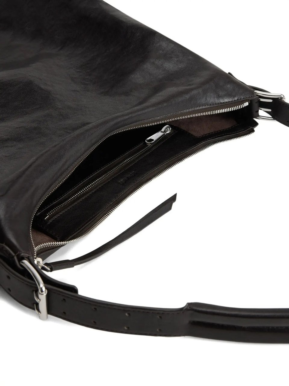 Lemaire Belted Hobo Bag Dark Chocolate Bruin