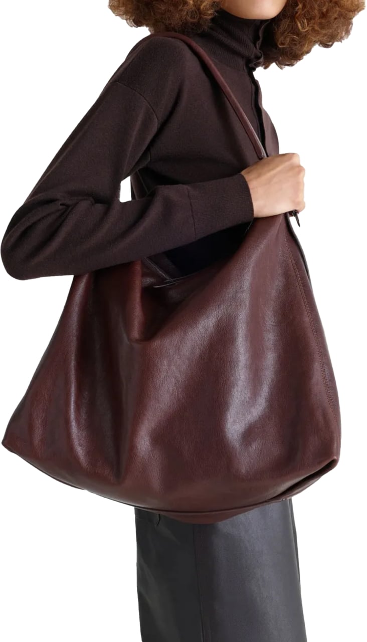 Lemaire Belted Hobo Bag Espresso Bruin
