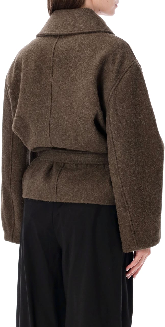 Lemaire Short Wrap Coat Mud Taupe