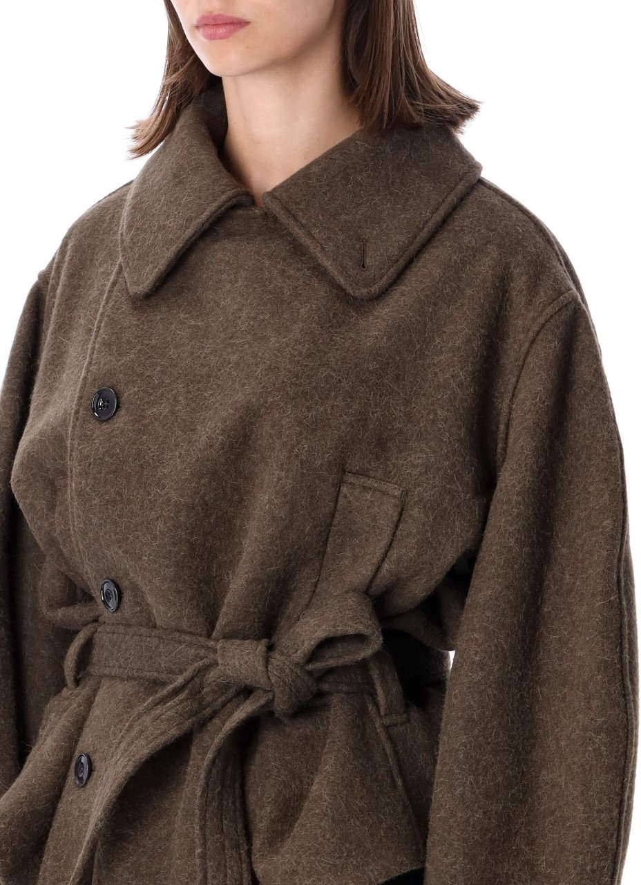 Lemaire Short Wrap Coat Mud Taupe