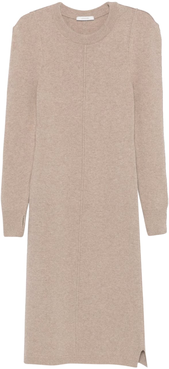 Lemaire Crew Neck Midi Dress Latte Coffee Divers