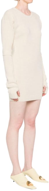 Lemaire Dress With Detachable Sleeves Light Cream Divers