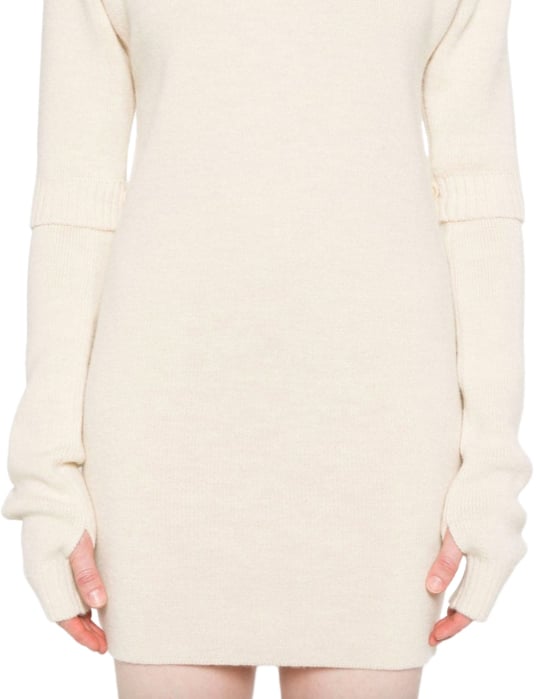 Lemaire Dress With Detachable Sleeves Light Cream Divers