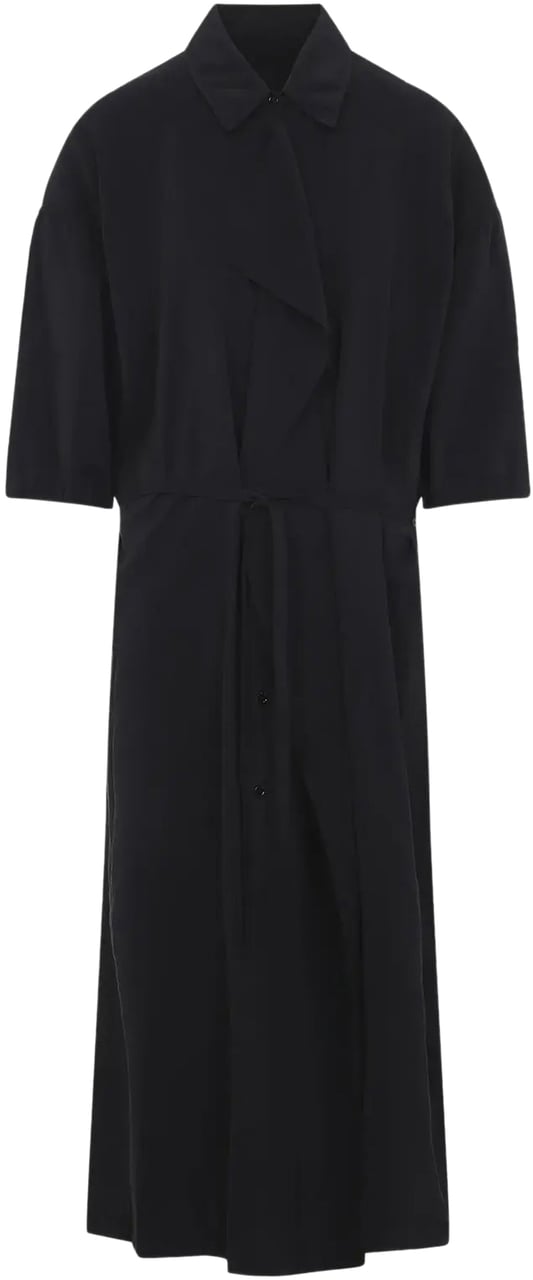 Lemaire Asymmetrical Shirt Dress Black Zwart