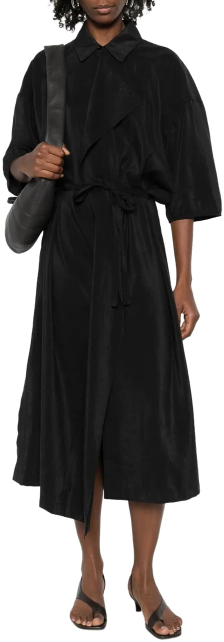 Lemaire Asymmetrical Shirt Dress Black Zwart