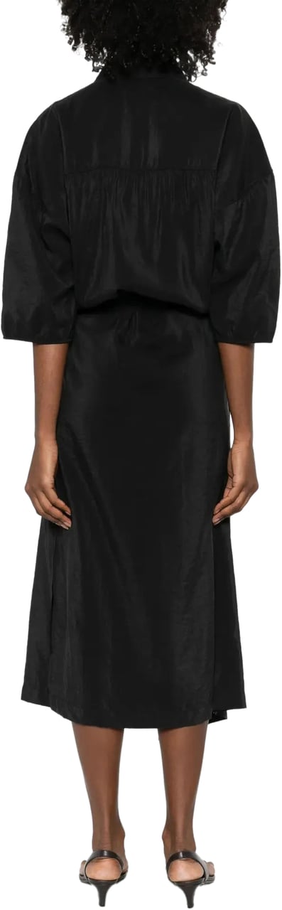 Lemaire Asymmetrical Shirt Dress Black Zwart