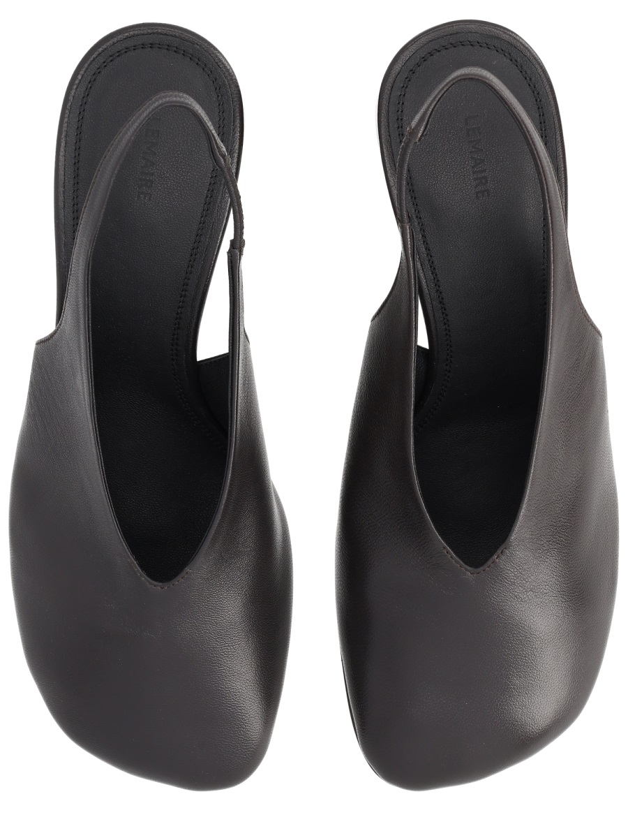 Lemaire Neutral Glove Rounded Toe Leather Pumps Grijs