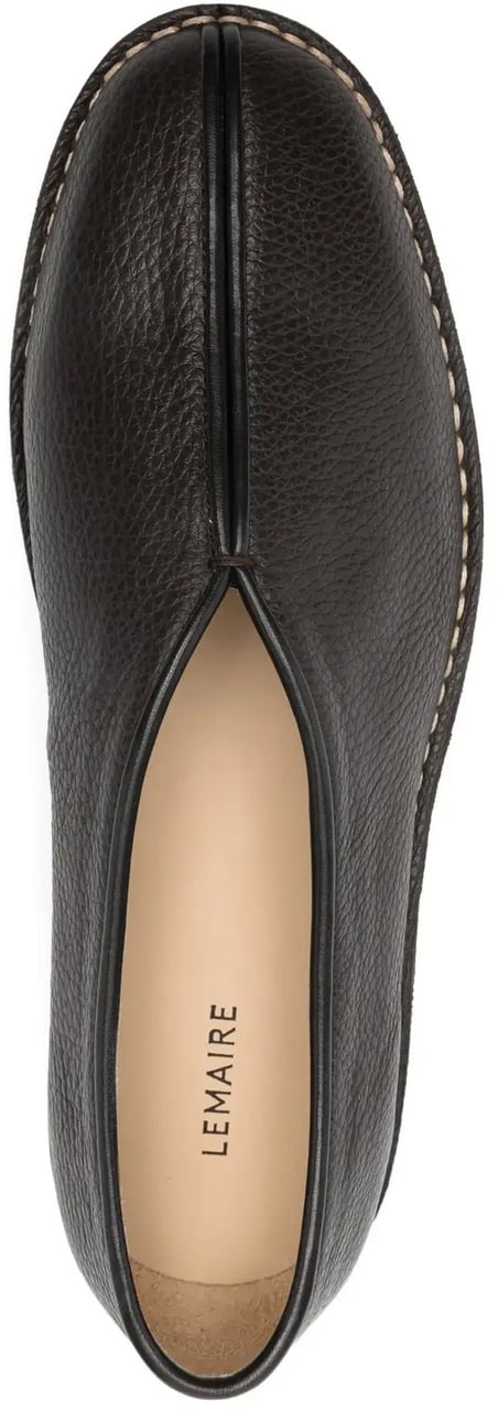 Lemaire Piped Crepe Slippers Dark Brown Bruin
