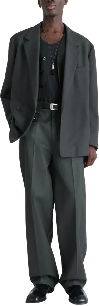 Lemaire Soft Db Jacket Coal Groen