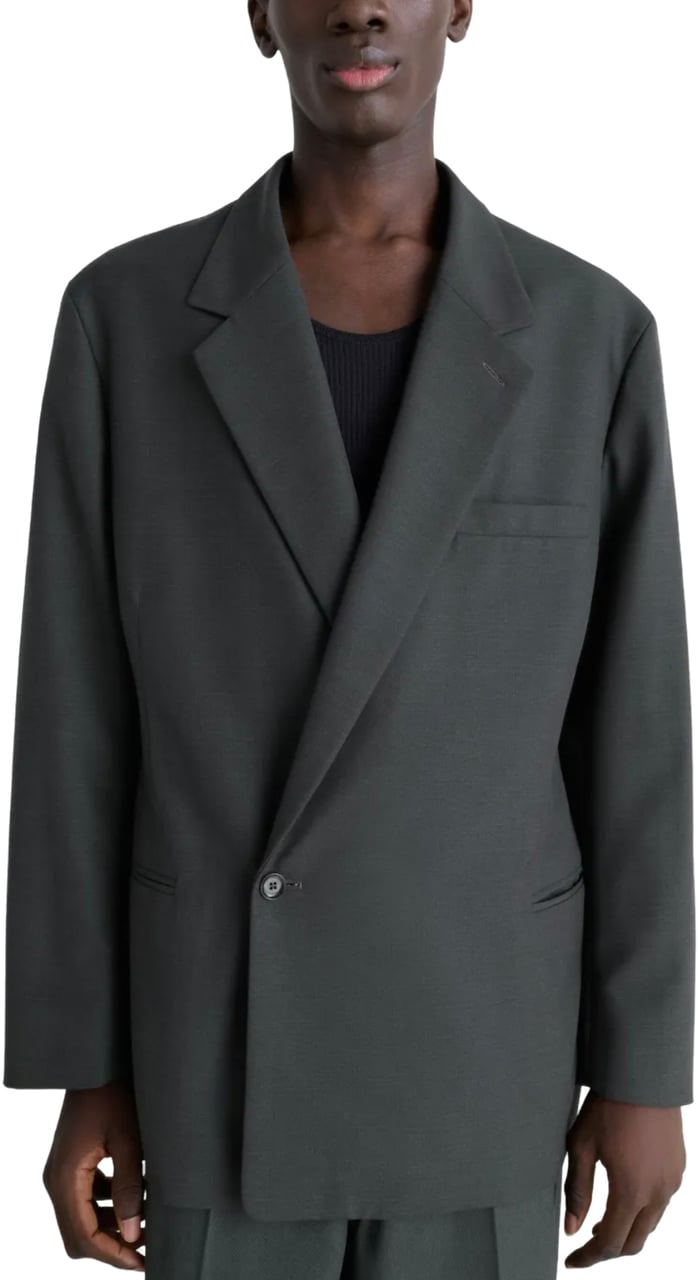 Lemaire Soft Db Jacket Coal Groen