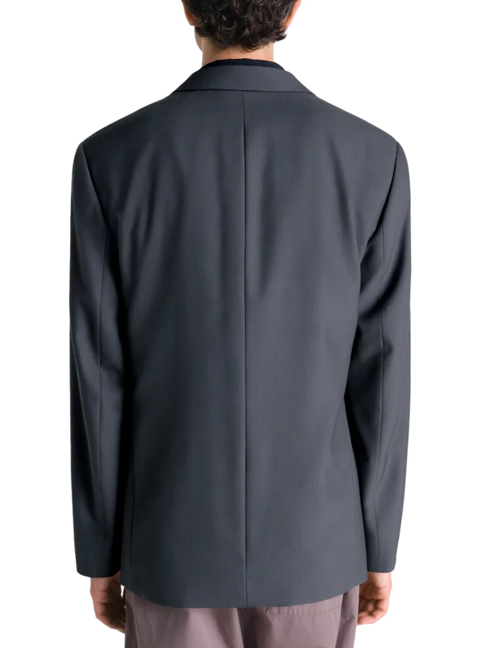 Lemaire Double-Breasted Tailored Jacket with Notched Lapel Grijs