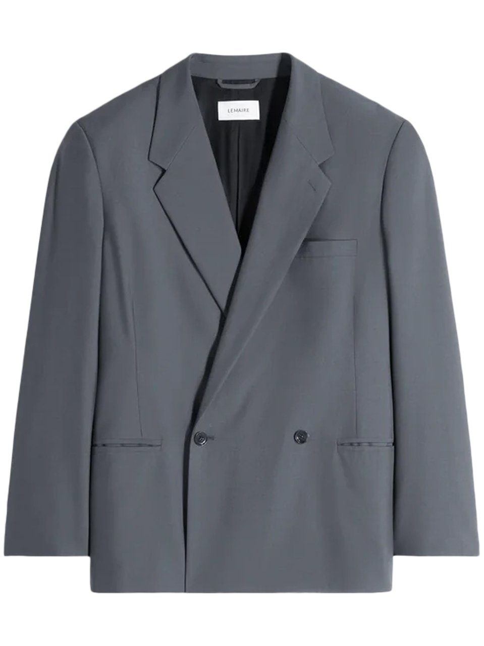 Lemaire Double-Breasted Tailored Jacket with Notched Lapel Grijs